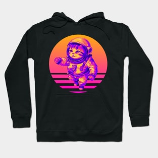 Astronaut Cat Retro Futurism Hoodie